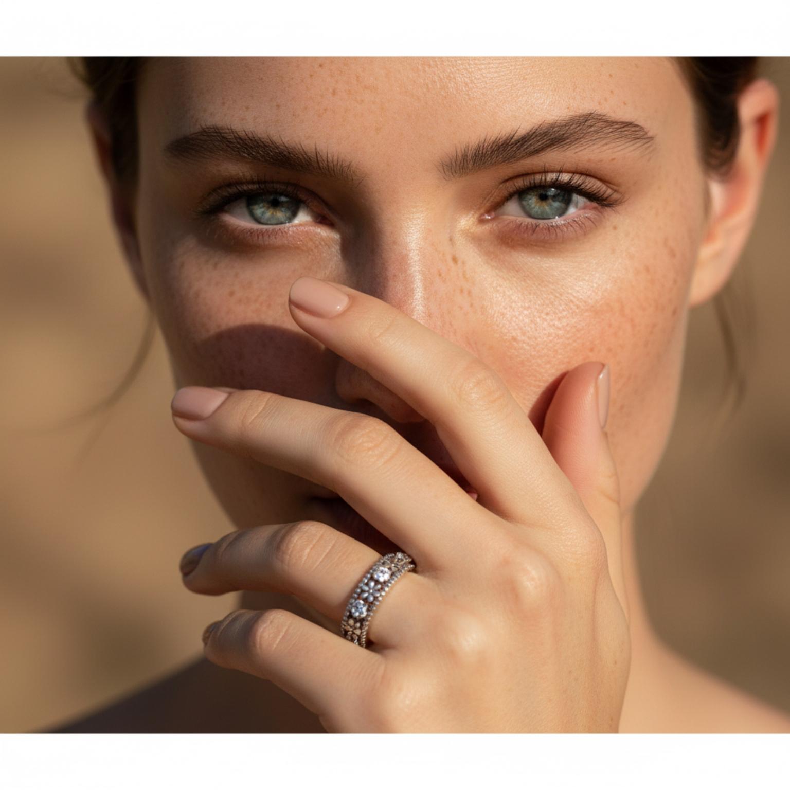 Sparkling Daisy Floral Eternity Ring