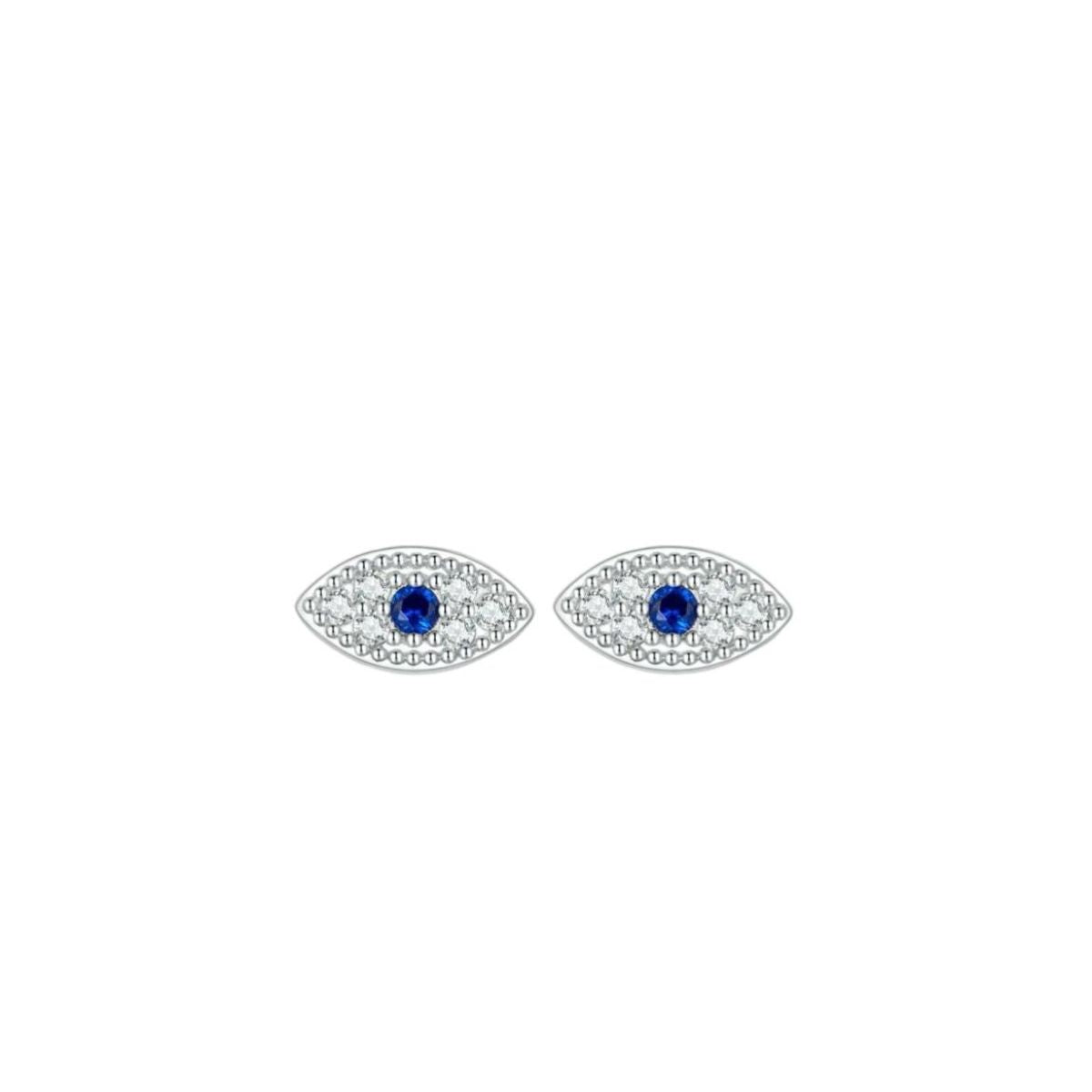 Blue Eye Crystal Stud Earrings