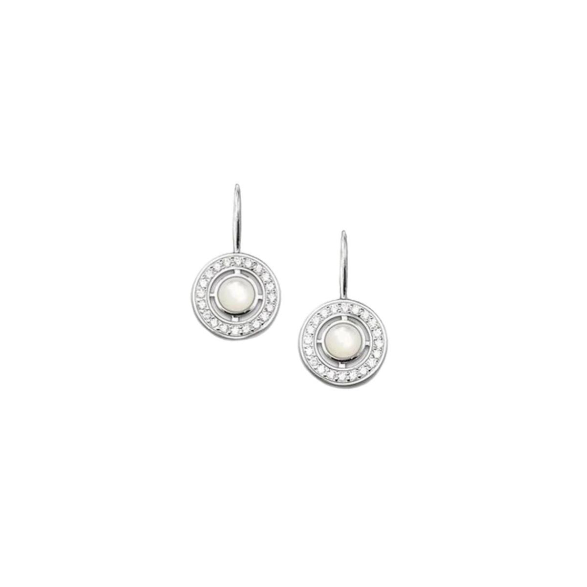Pearl Halo Circle Drop Earrings