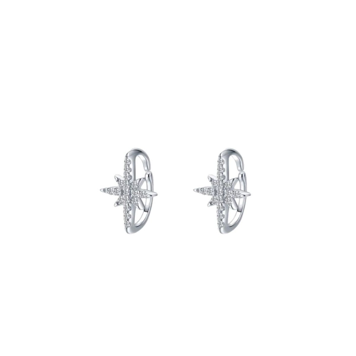Sparkling Star Huggie Hoop Earrings