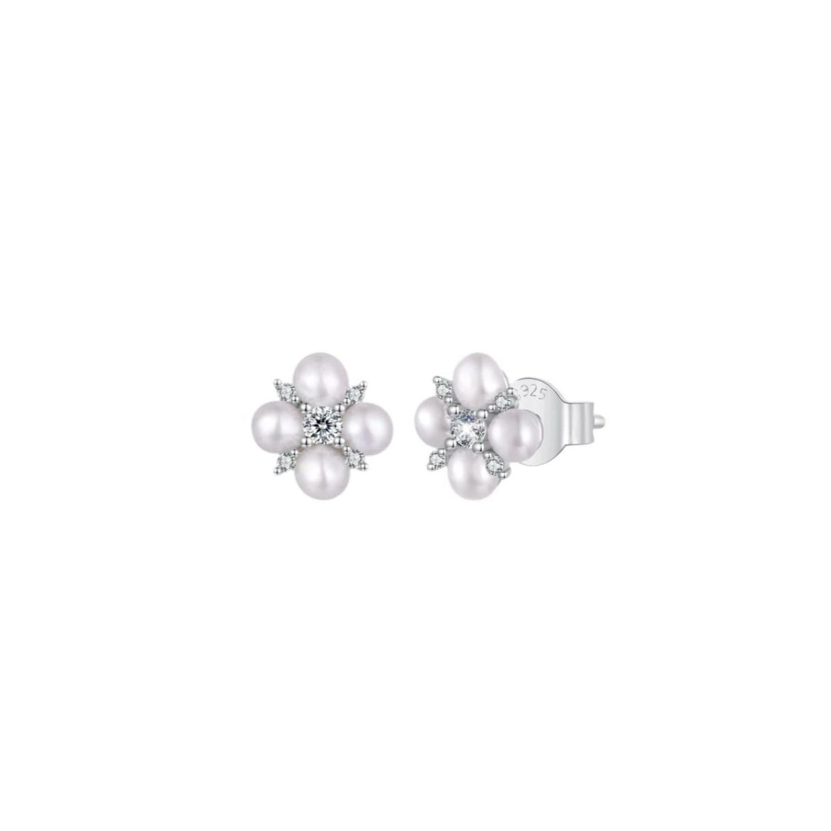 Pearl Blossom Cluster Stud Earrings