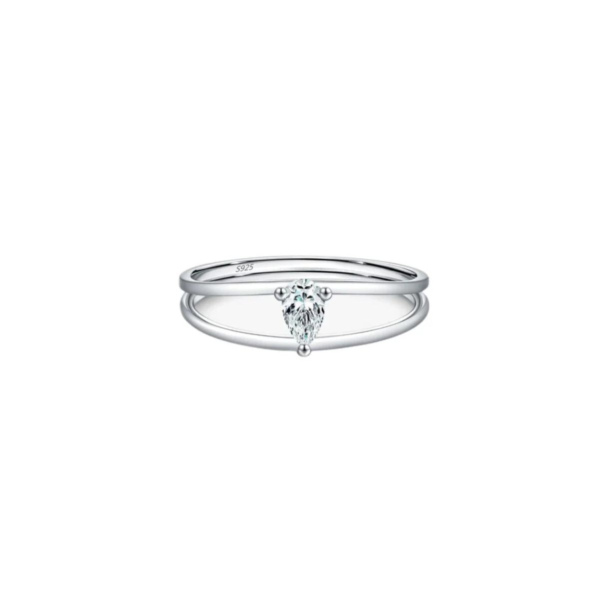 Pear Glow Double Band Ring