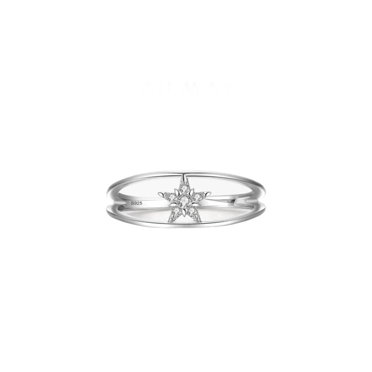 Celestial Starburst Double Band Ring