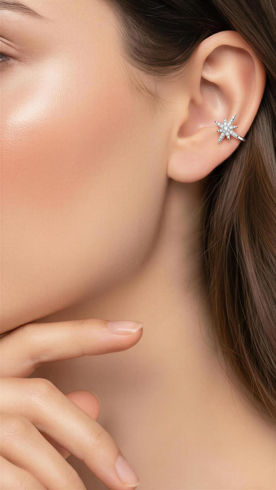 Sparkling Star Huggie Hoop Earrings