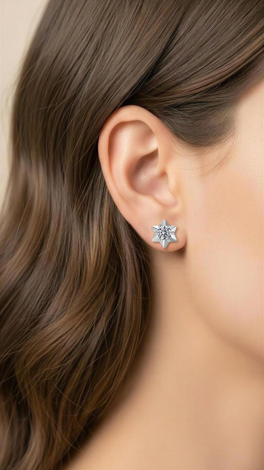 Sparkling Starburst Crystal Stud Earrings