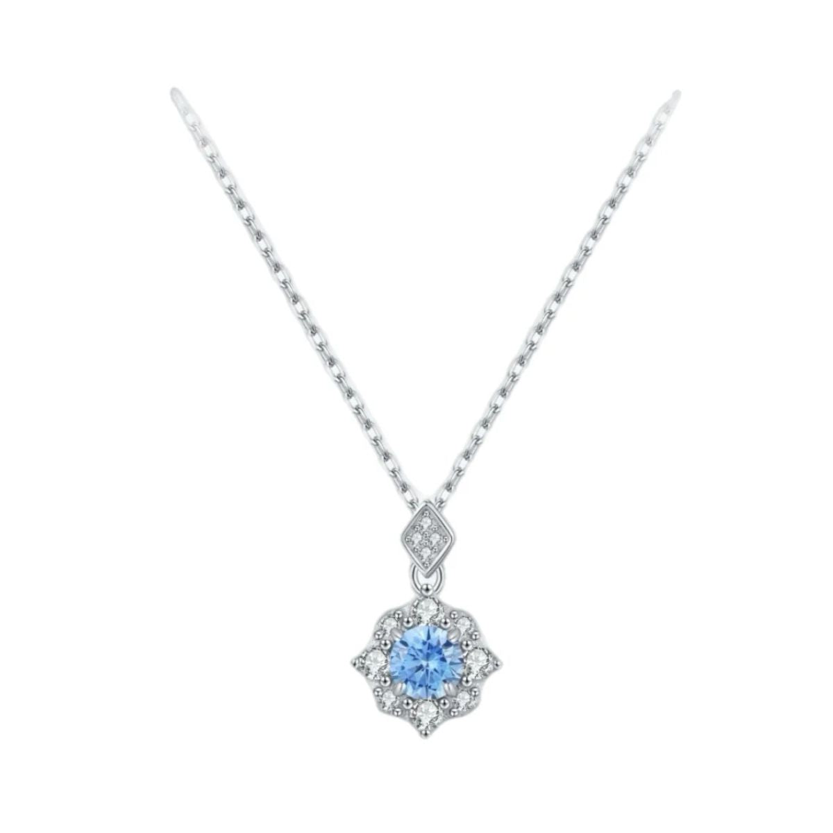 Blue Halo Snowflake Necklace