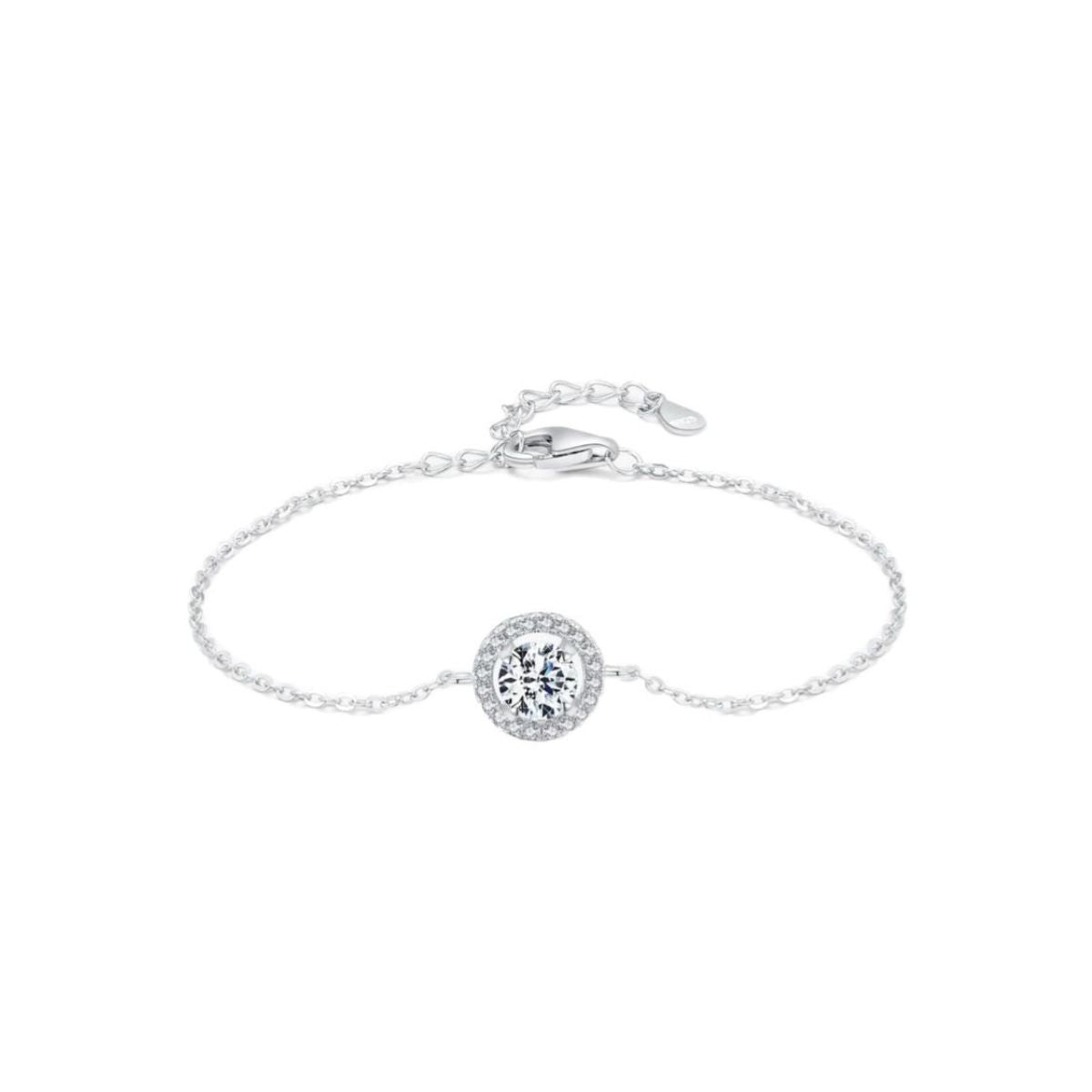 Sparkling Halo Solitaire Bracelet