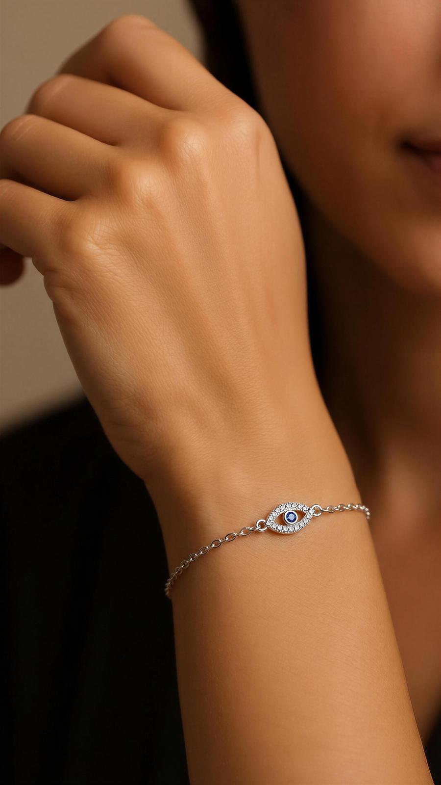 Delicate Blue Evil Eye Protection Bracelet