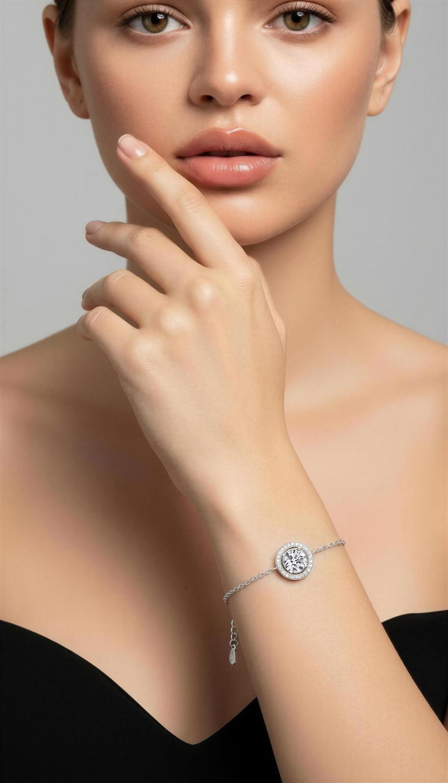 Sparkling Halo Solitaire Bracelet