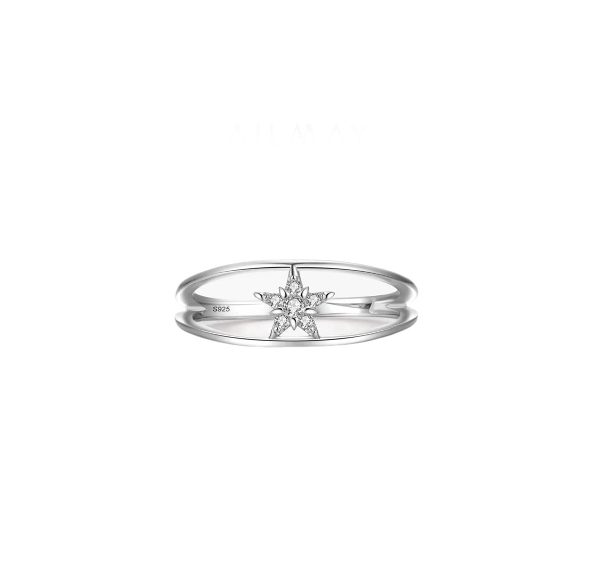 Celestial Starburst Double Band Ring