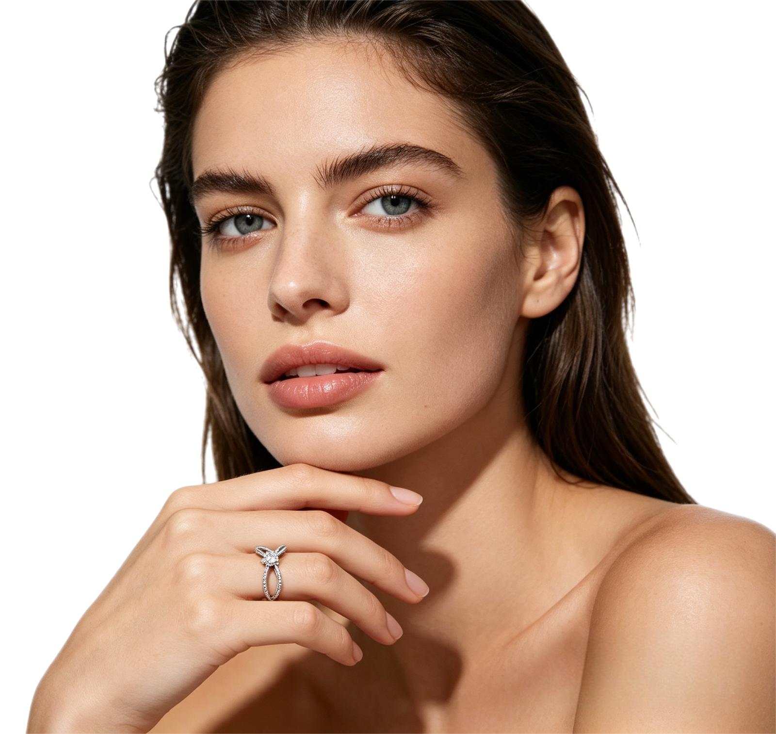 Sparkling X Crossover Ring