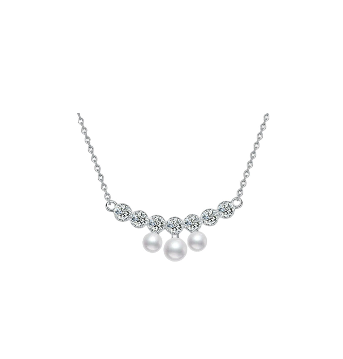 Pearl & Crystal Pendant Necklace
