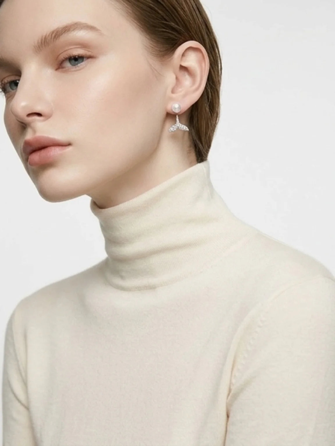 Mermaid Tail Pearl Stud Earrings
