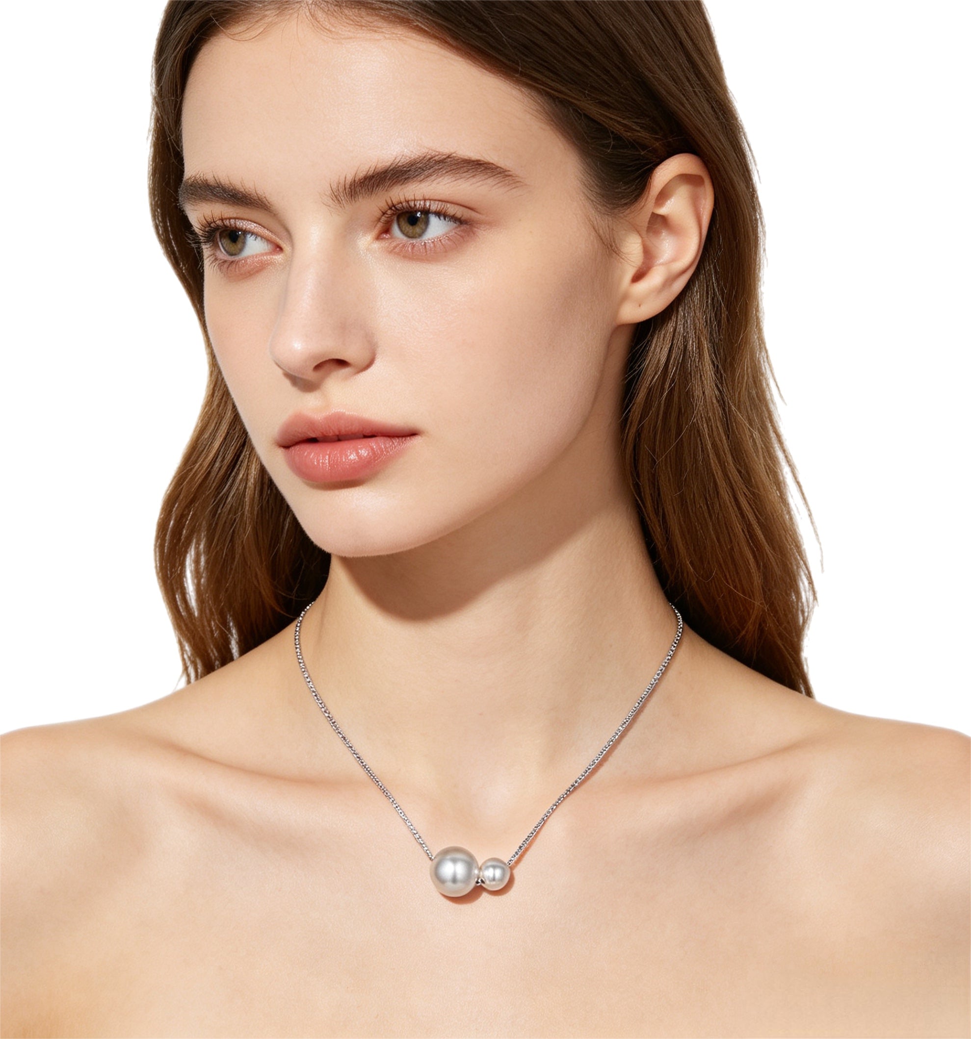 Double Pearl Duo Necklace