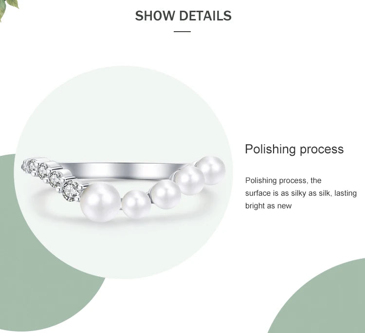 Sterling Silver  Water Drop Shell Pearl Rings