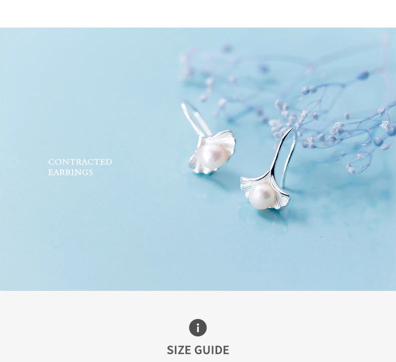 925 Sterling Silver Shell Pearl Drop Earrings