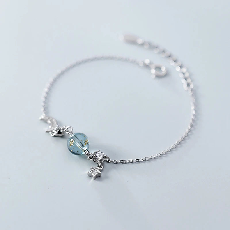 Colorful Crystal Shining Star Moon Bracelet