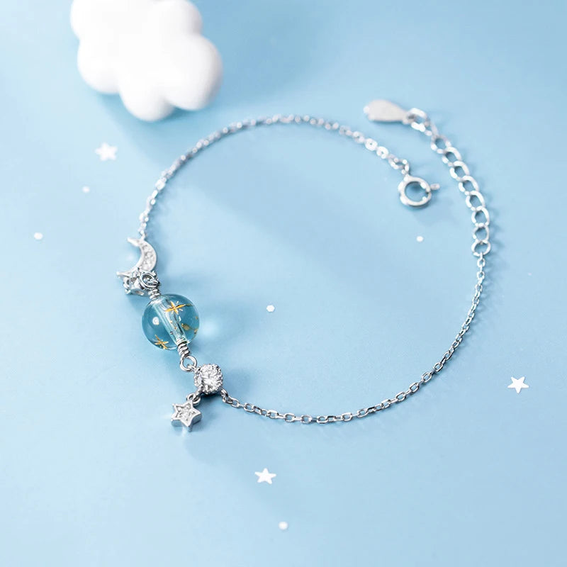 Colorful Crystal Shining Star Moon Bracelet