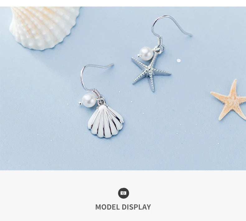 Fresh Romantic Shell Starfish Dangle Earring