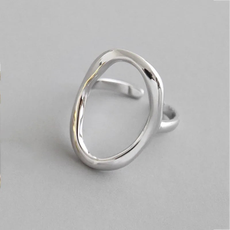 Silver Color  Irregular Hollow Opening Rings