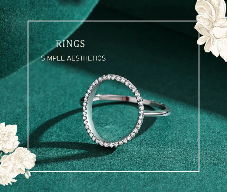 925 Sterling Silver Fashion Round Dazzling Ring