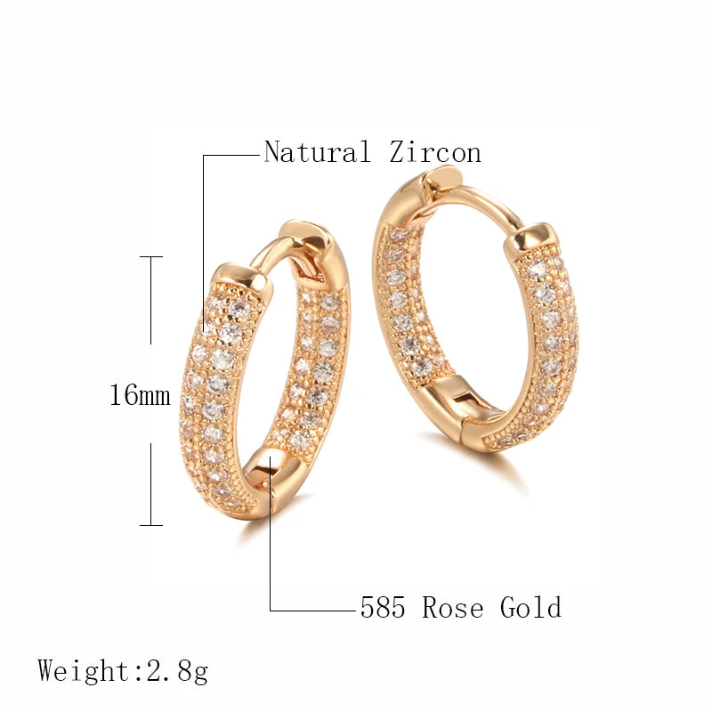 Natural Zircon Stud Earrings