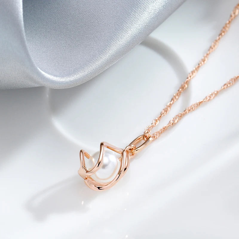 Luxury 585 Rose Gold Pendant Necklace