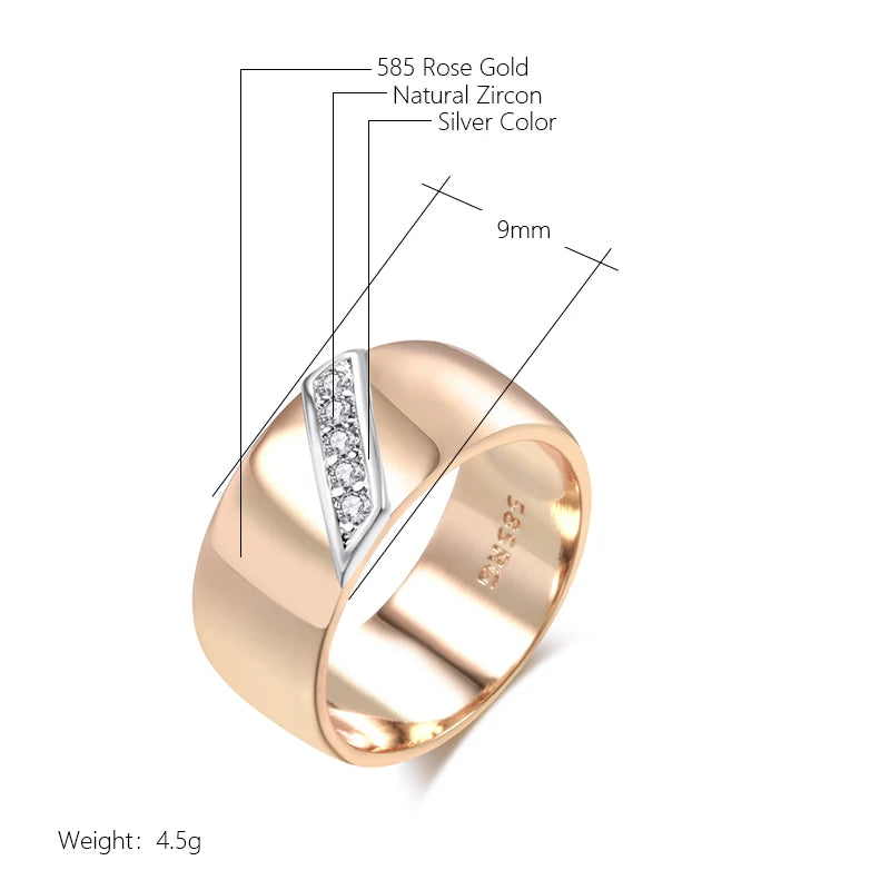 Luxury Natural Zircon 9mm Width Rings