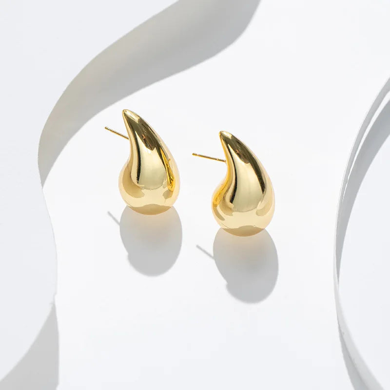 Gold Color Water Drop Stud Earring