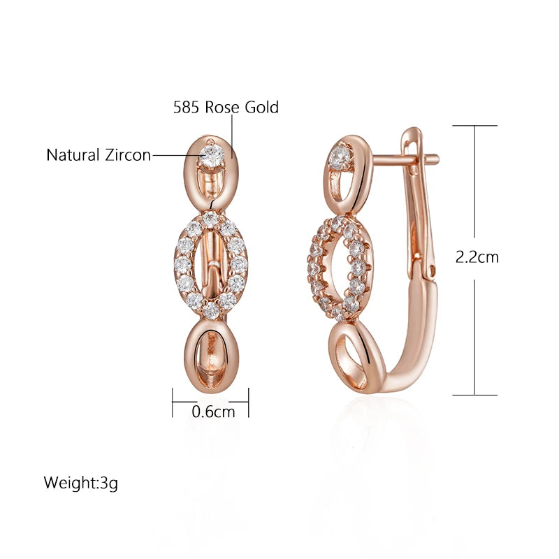 Rose Gold Color Drop Earrings