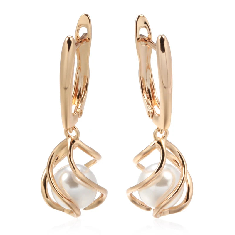 Luxury  Rose Gold Drop Earrings