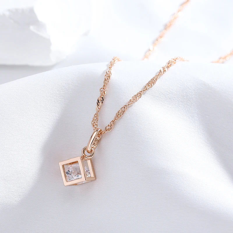 Simple Hollow Square Pendant Necklace