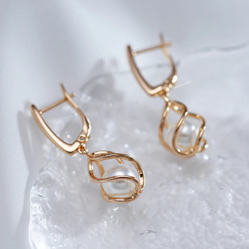 Luxury  Rose Gold Drop Earrings