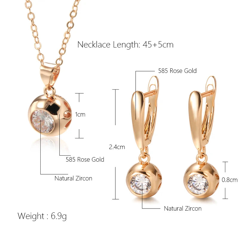 Fashion 585 Rose Gold Color Jewelry Set