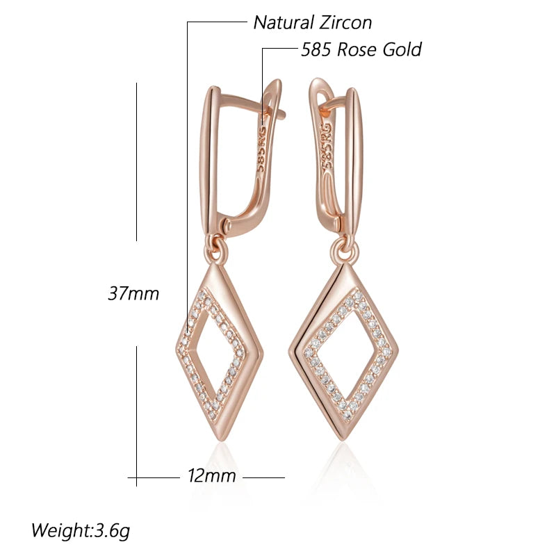 Oval Rectangle Full Natural Zircon Hoop Earrings