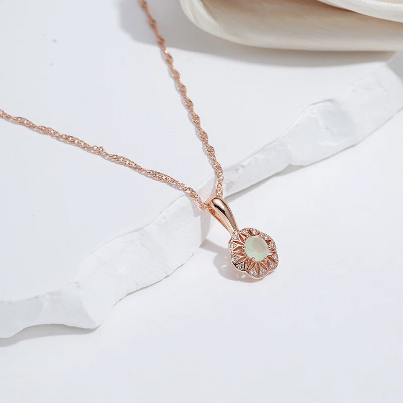 Lake Green Natural Zircon Pendant Necklace