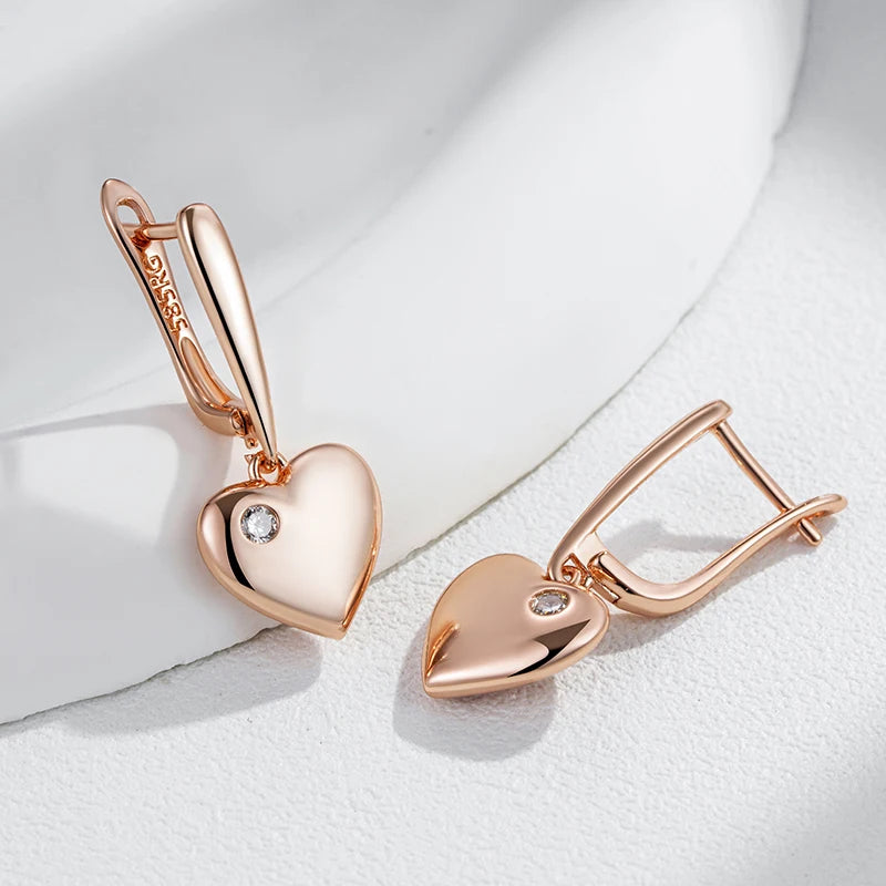 Luxury Heart Drop Earrings