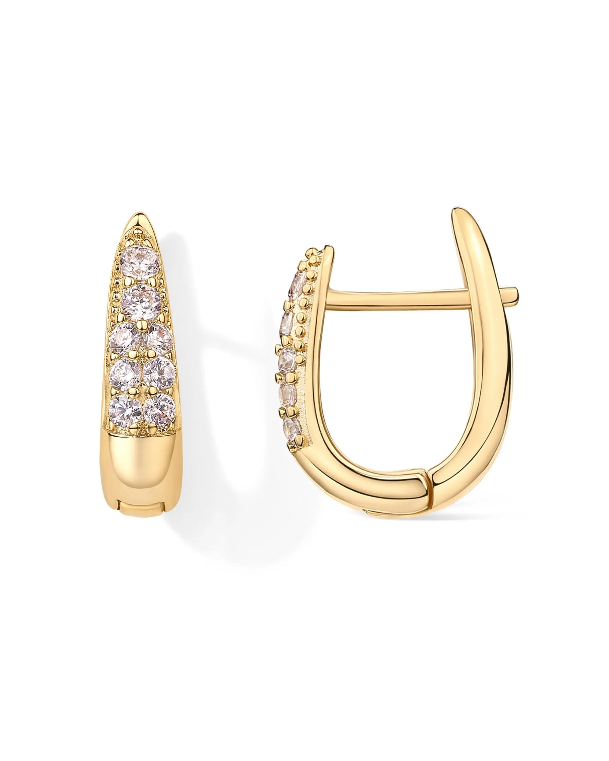 18K Gold Plated U Shaped Hoop Earrings