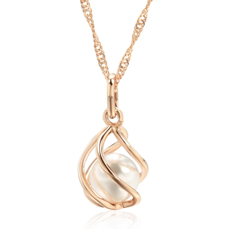 Luxury 585 Rose Gold Pendant Necklace