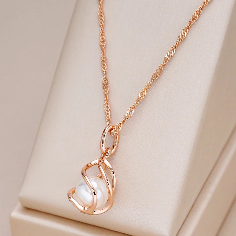 Luxury 585 Rose Gold Pendant Necklace