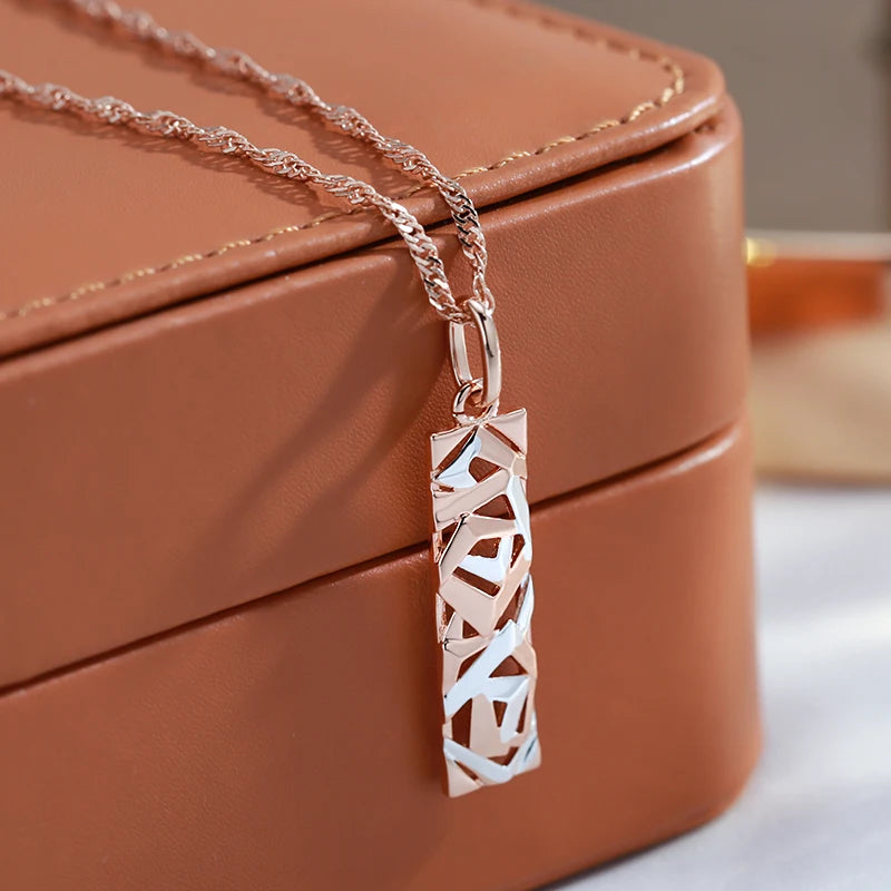 Fashion Square Wide Pendant Necklace