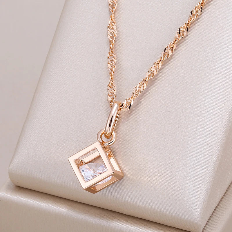 Simple Hollow Square Pendant Necklace