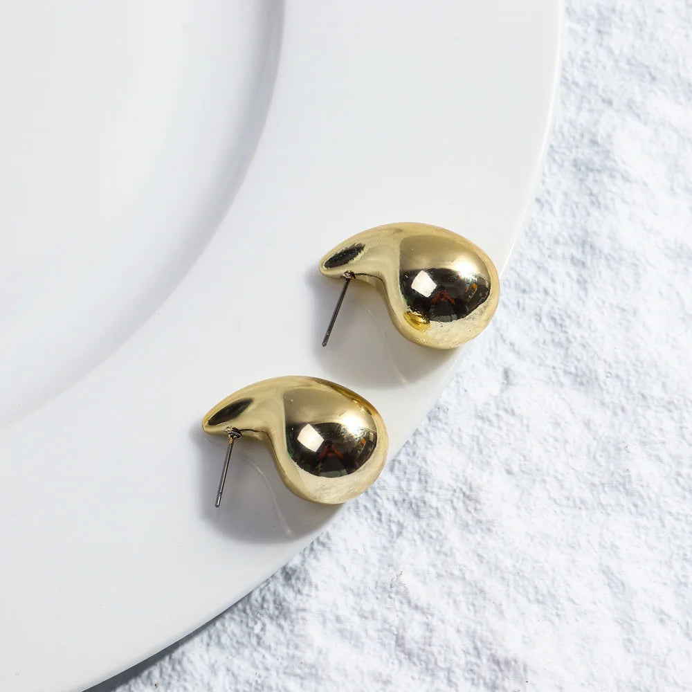 Gold Color Water Drop Stud Earring