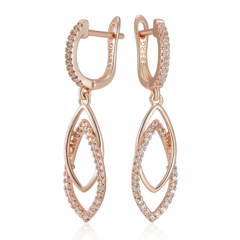 Design Shiny Natural Zircon Women Drop Earrings