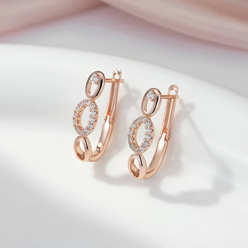 Rose Gold Color Drop Earrings