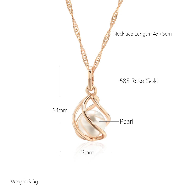 Luxury 585 Rose Gold Pendant Necklace