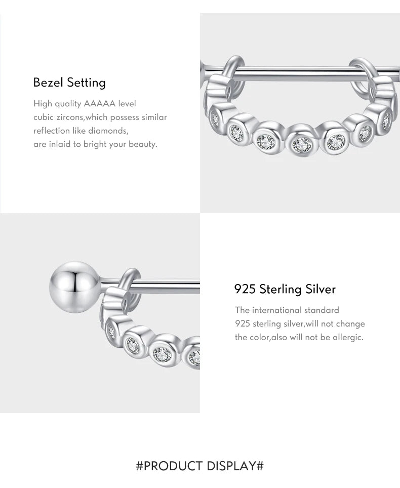 925 Sterling Silver Round Hoop Earrings