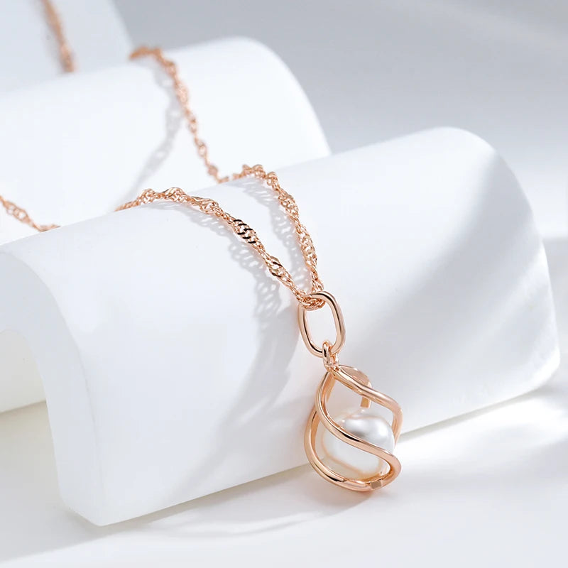 Luxury 585 Rose Gold Pendant Necklace