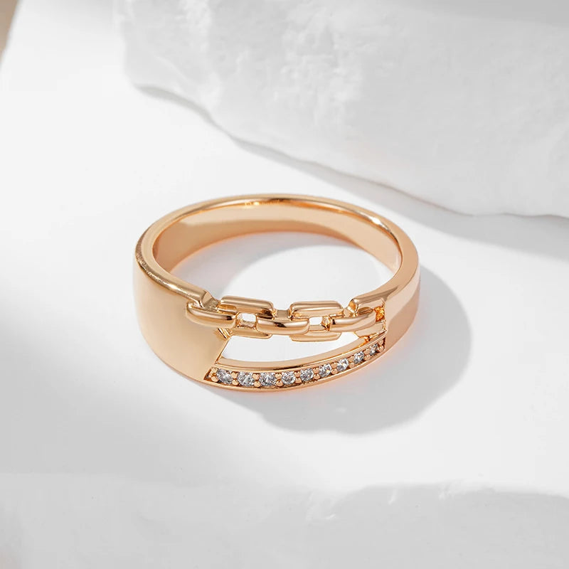 Unique Rose Gold Color Cross Big Rings