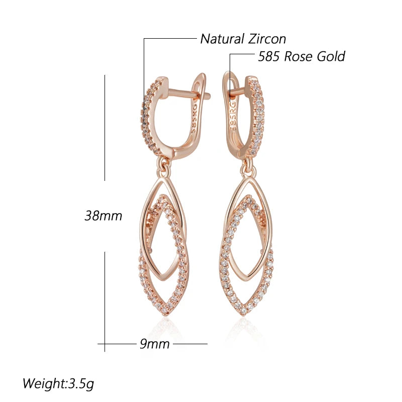 Design Shiny Natural Zircon Women Drop Earrings